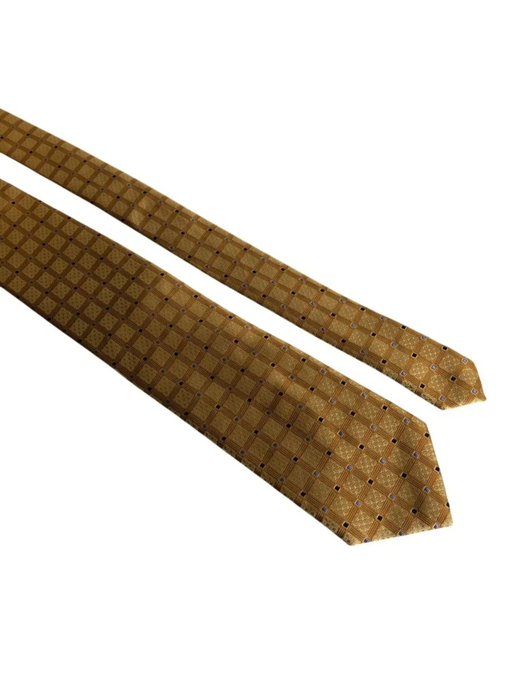 Jos A Bank Signature Collection Silk Tie Gold Pattern Mens Necktie Office Formal